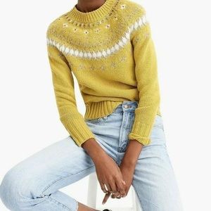 J. Crew Jewel Embellished Fair Isle Sweater